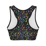 All Cancer Awareness Pattern Print Women's Sports Bra