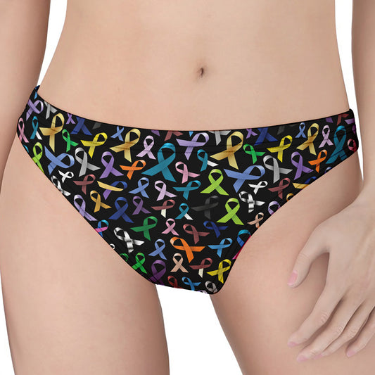All Cancer Awareness Pattern Print Women's Thong