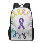 All Cancer Awareness Ribbons Print 17 Inch Backpack