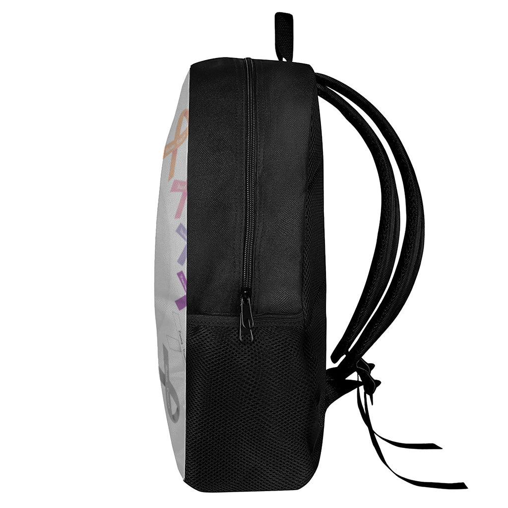 All Cancer Awareness Ribbons Print 17 Inch Backpack