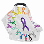 All Cancer Awareness Ribbons Print Baby Seat Cover