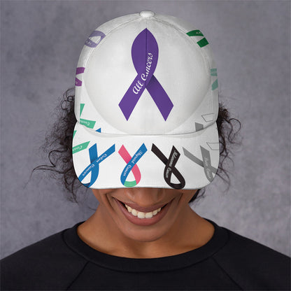 All Cancer Awareness Ribbons Print Baseball Cap