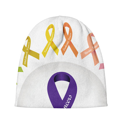 All Cancer Awareness Ribbons Print Beanie