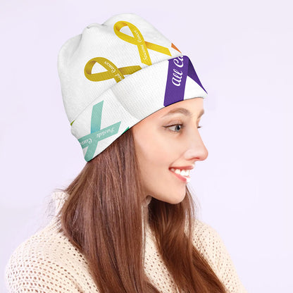 All Cancer Awareness Ribbons Print Beanie