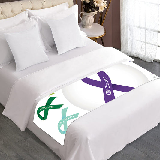 All Cancer Awareness Ribbons Print Bed Runner