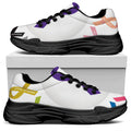 All Cancer Awareness Ribbons Print Black Chunky Shoes