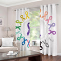 All Cancer Awareness Ribbons Print Dimout Grommet Curtains