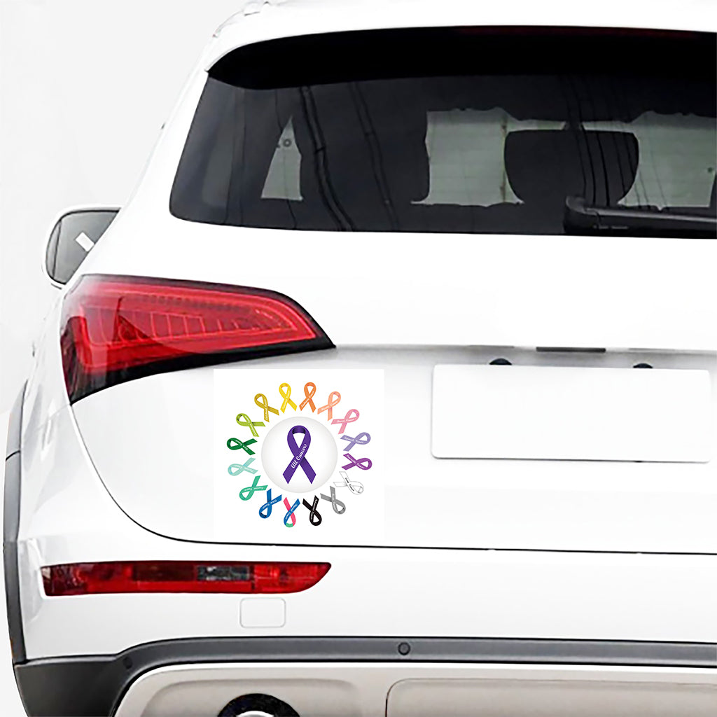 All Cancer Awareness Ribbons Print Car Sticker