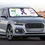 All Cancer Awareness Ribbons Print Car Windshield Sun Shade
