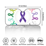 All Cancer Awareness Ribbons Print Car Windshield Sun Shade