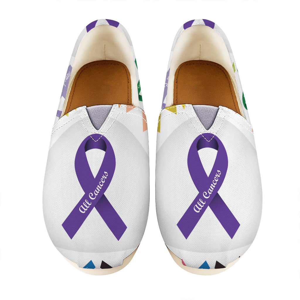 All Cancer Awareness Ribbons Print Casual Shoes