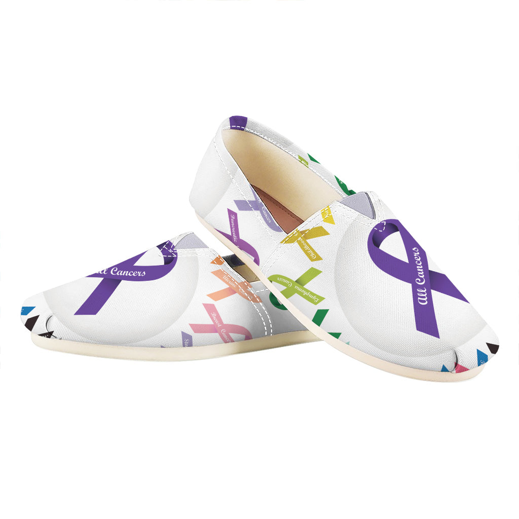 All Cancer Awareness Ribbons Print Casual Shoes