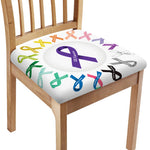 All Cancer Awareness Ribbons Print Chair Cushion Cover