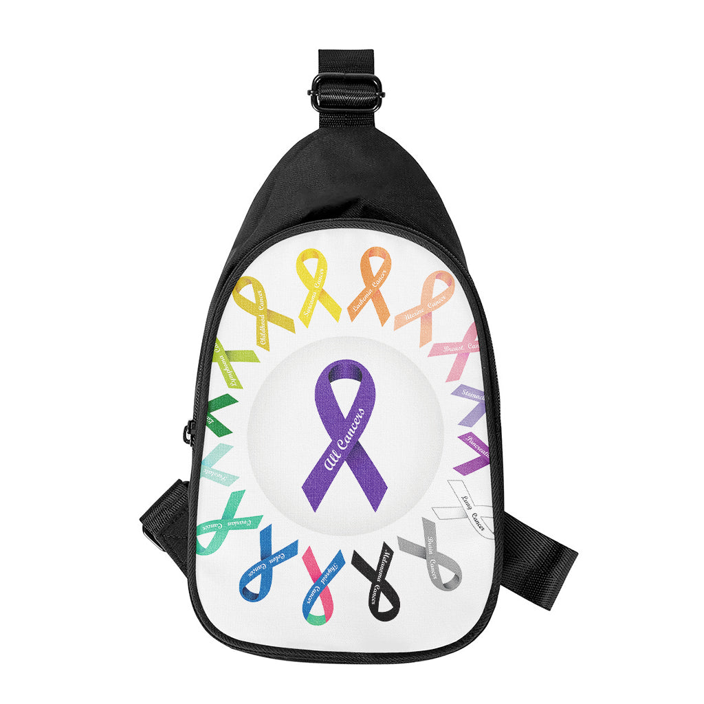 All Cancer Awareness Ribbons Print Chest Bag