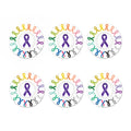 All Cancer Awareness Ribbons Print Coaster Set