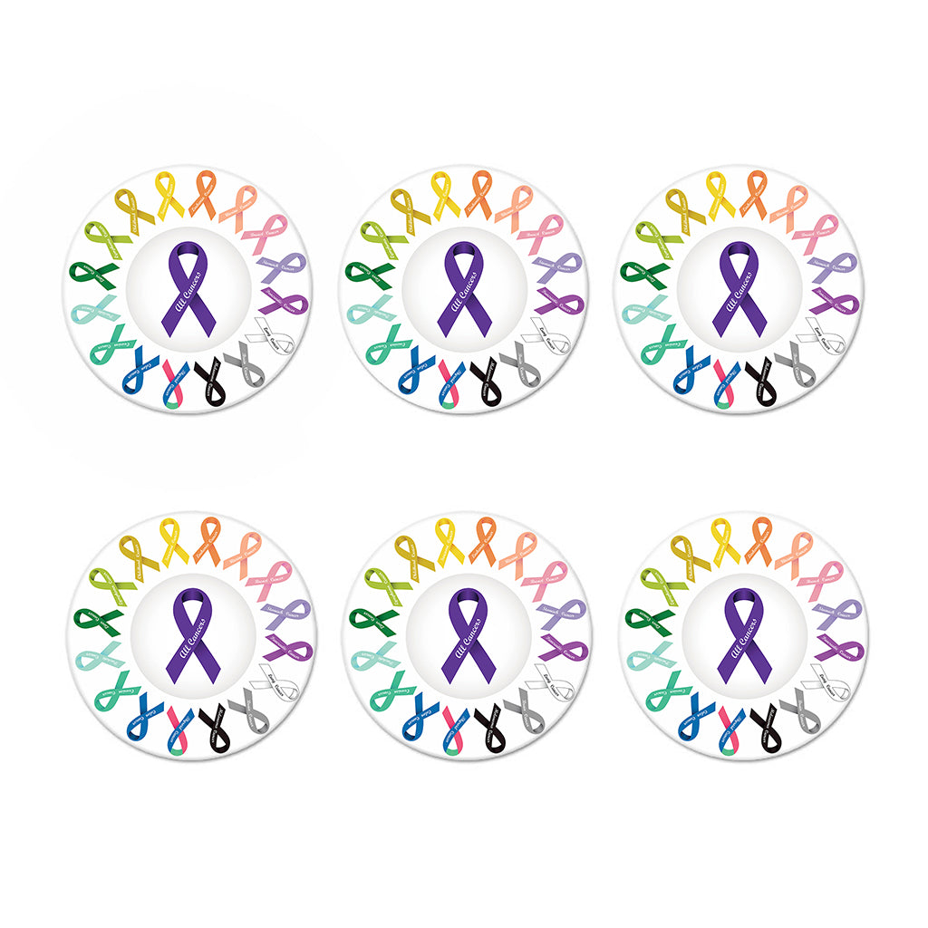 All Cancer Awareness Ribbons Print Coaster Set