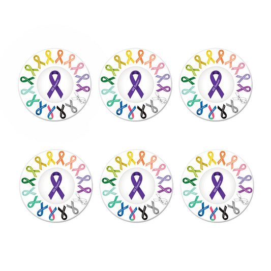 All Cancer Awareness Ribbons Print Coaster Set