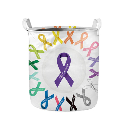 All Cancer Awareness Ribbons Print Collapsible Laundry Basket