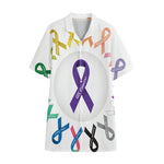 All Cancer Awareness Ribbons Print Cotton Hawaiian Shirt