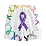 All Cancer Awareness Ribbons Print Cotton Shorts