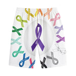All Cancer Awareness Ribbons Print Cotton Shorts