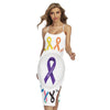 All Cancer Awareness Ribbons Print Cross Back Cami Dress