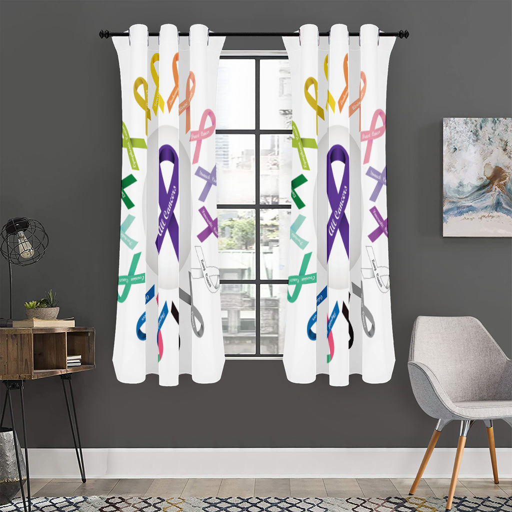 All Cancer Awareness Ribbons Print Curtain