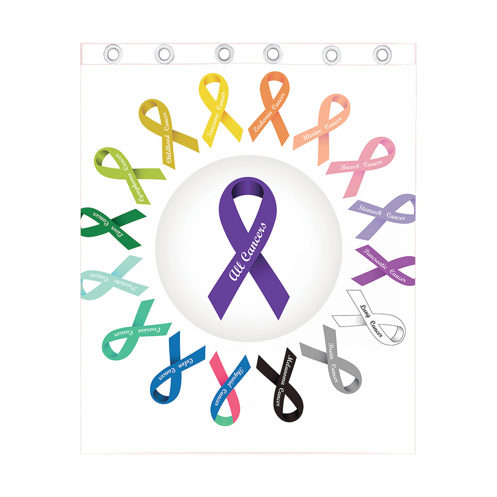All Cancer Awareness Ribbons Print Curtain