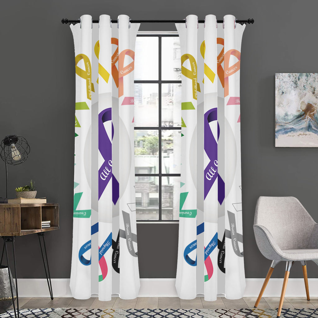 All Cancer Awareness Ribbons Print Curtain