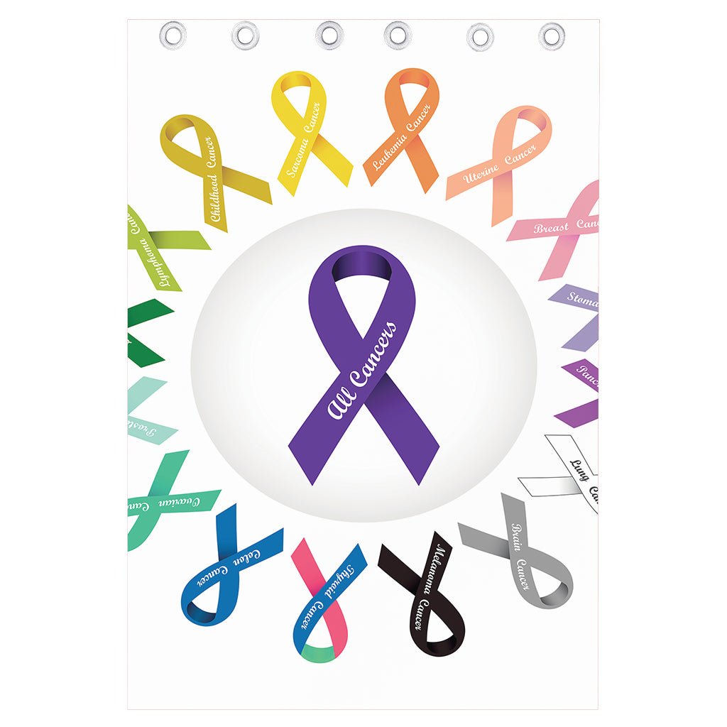All Cancer Awareness Ribbons Print Curtain
