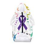 All Cancer Awareness Ribbons Print Dog Zip Up Hoodie