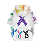 All Cancer Awareness Ribbons Print Dog Zip Up Hoodie