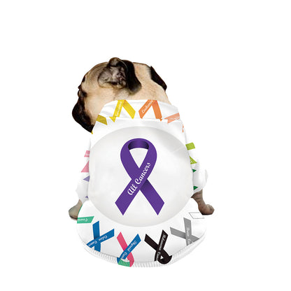 All Cancer Awareness Ribbons Print Dog Zip Up Jacket