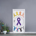 All Cancer Awareness Ribbons Print Door Sticker