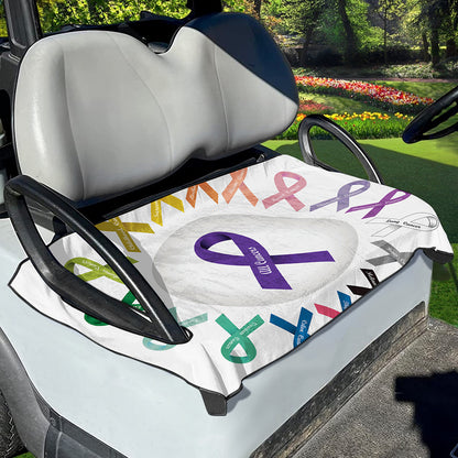 All Cancer Awareness Ribbons Print Golf Cart Seat Cover