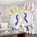 All Cancer Awareness Ribbons Print Grommet Curtains