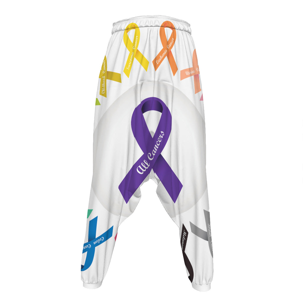 All Cancer Awareness Ribbons Print Hammer Pants