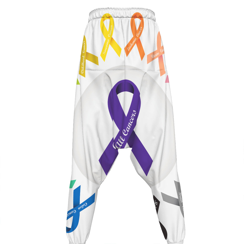 All Cancer Awareness Ribbons Print Hammer Pants