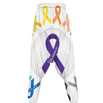 All Cancer Awareness Ribbons Print Hammer Pants