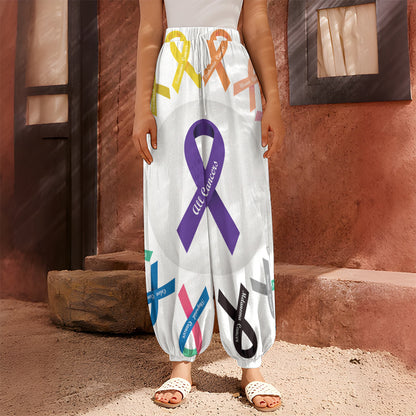 All Cancer Awareness Ribbons Print Harem Pants