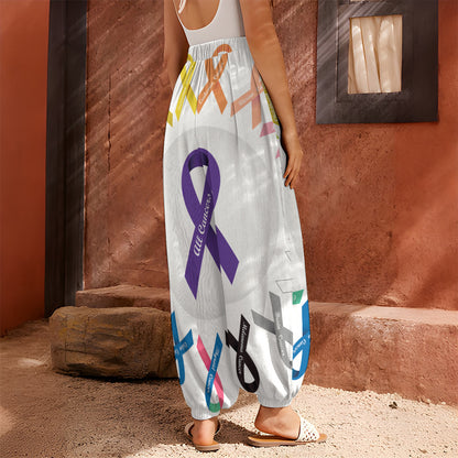 All Cancer Awareness Ribbons Print Harem Pants