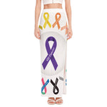 All Cancer Awareness Ribbons Print High Slit Maxi Skirt