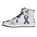 All Cancer Awareness Ribbons Print High Top Leather Sneakers