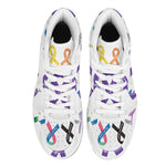 All Cancer Awareness Ribbons Print High Top Leather Sneakers