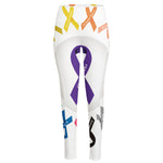 All Cancer Awareness Ribbons Print High-Waisted Pocket Leggings