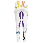All Cancer Awareness Ribbons Print High-Waisted Pocket Leggings