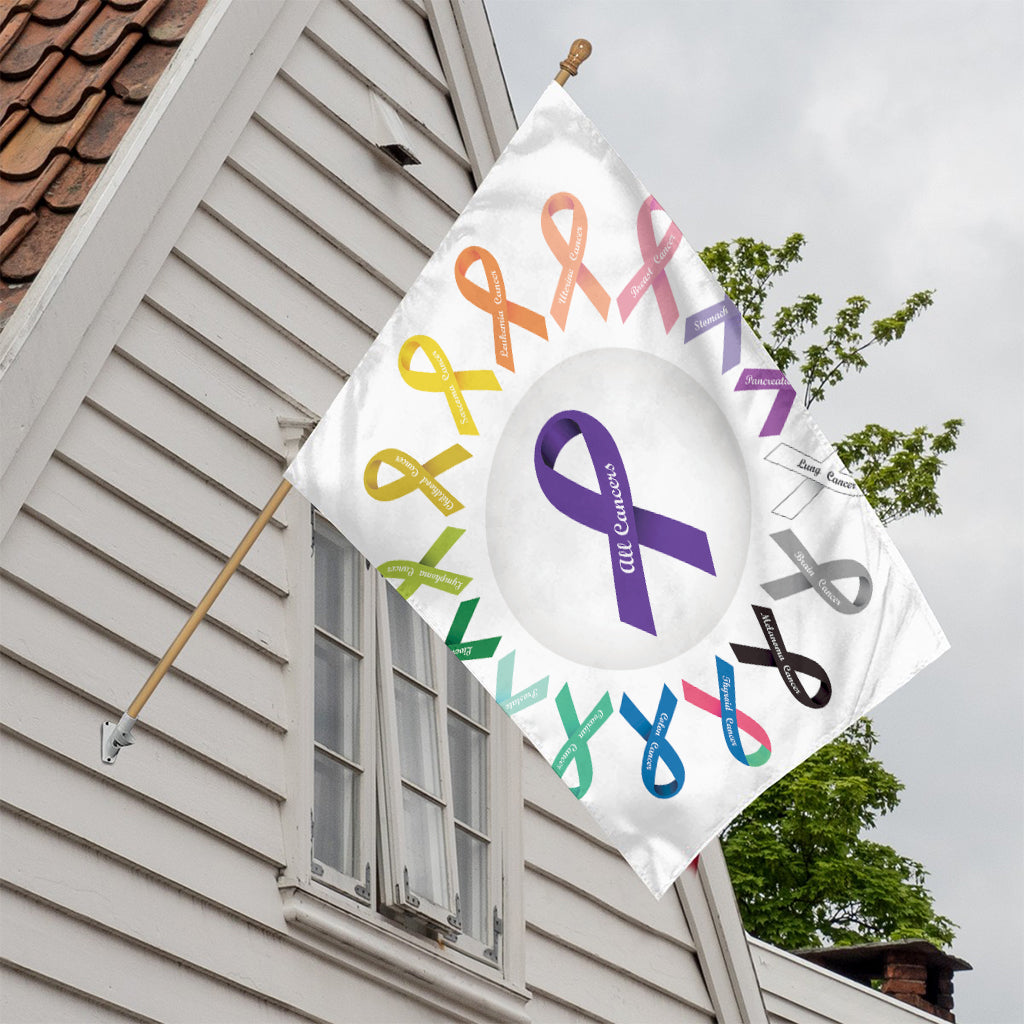 All Cancer Awareness Ribbons Print House Flag