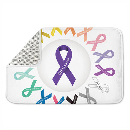 All Cancer Awareness Ribbons Print Indoor Door Mat