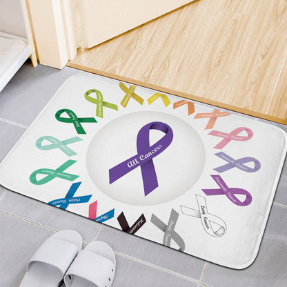 All Cancer Awareness Ribbons Print Indoor Door Mat