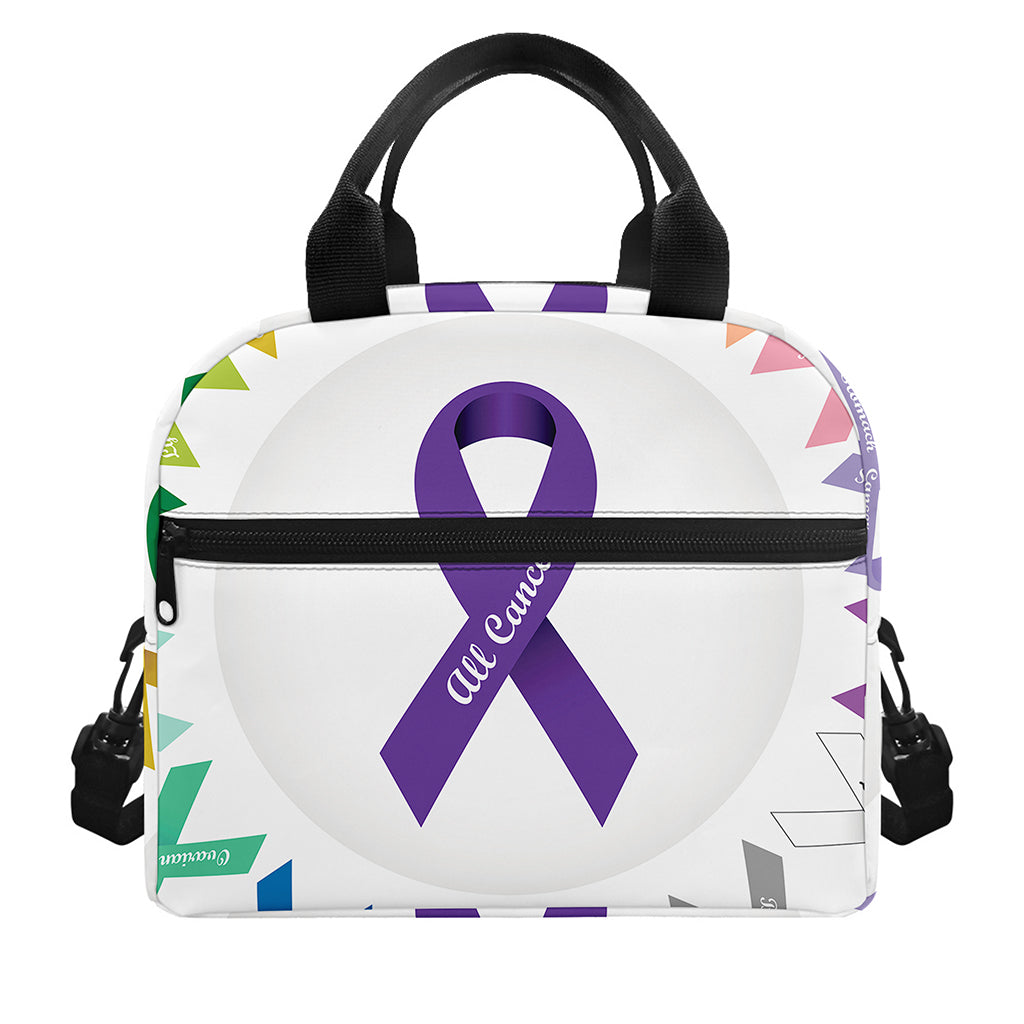 All Cancer Awareness Ribbons Print Insulated Lunch Bag
